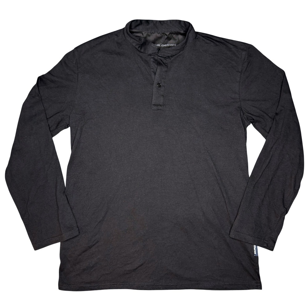 Porsche Design van Laack Special Edition Long Sleeve Henley Shirt Medium Black - Picture 1 of 5